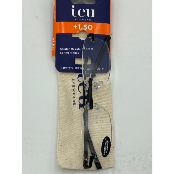 ICU Eyewear Stanford Reading Glasses Readers with Case 1.50 - Picture 6 of 12